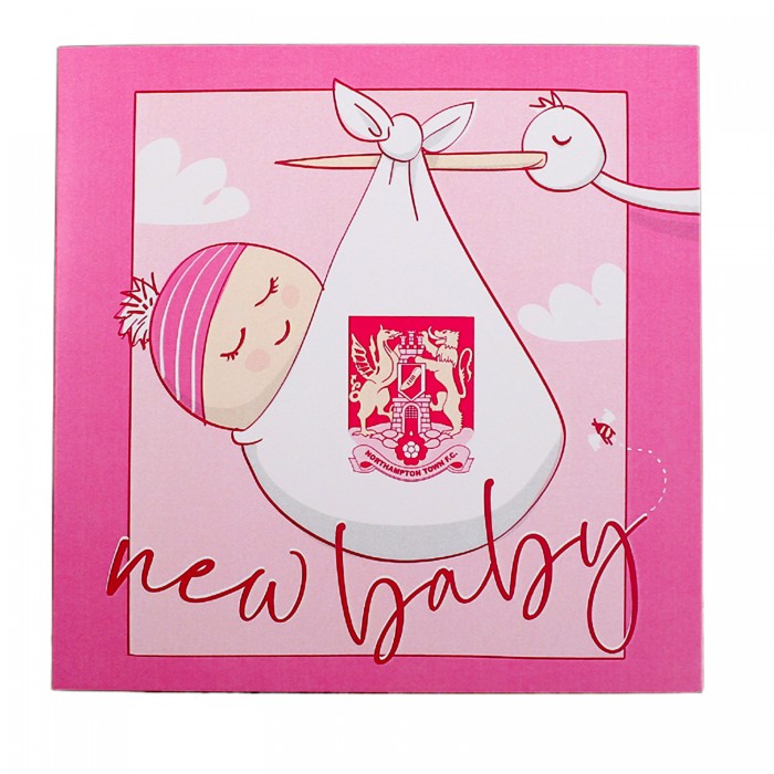 Northampton Town New Baby Girl Stork Card
