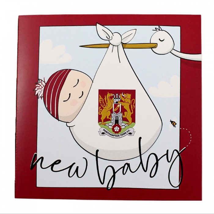 Northampton Town New Baby Boy Stork Card